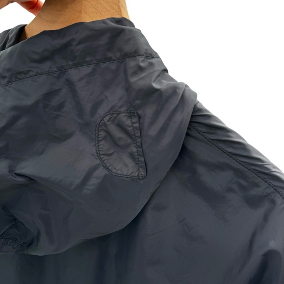 Vintage 90s Ann Taylor Windbreaker Jacket Black Nylon Hooded Pullover | Small - Picture 9 of 11